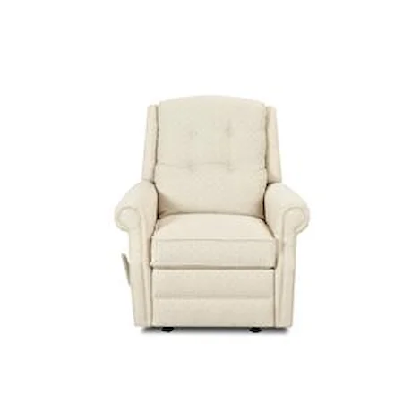 Transitional Manual Rocking Reclining Chair with Button Tufting